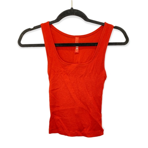 Skims brick red cotton tank top